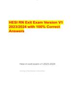 HESI RN Exit Exam Version V1  2023/2024 with 100% Correct  Answers