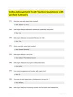 Delta Achievement Test Study Guide Questions and Correct Answers