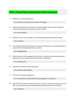 TEFL Final Exam Questions And Answers 