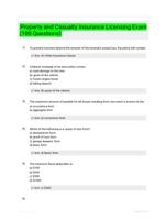 Property and Casualty Insurance Licensing Exam (100 Questions)