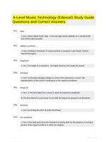 A-Level Music Technology (Edexcel) Study Guide Questions and Correct Answers