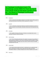 NC Paralegal Certification Exam (The terminology comes DIRECTLY from the NCCP Exam Study Guide by the North Carolina State Bar / the Board of Paralegal Certification) Verified Correctly!!