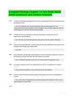 Campbell Biology Chapter 14 Test Bank Study Guide Questions and Correct Answers