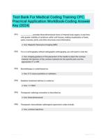 Test Bank For Medical Coding Training  CPC. Pracrical Application WorkBook-Coding Answer Key |2024|