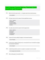 Post License Course (Barney Fletcher) Exam Questions and Answers