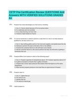 CETP Pre-Certification Review QUESTIONS And   Answers WITH VERIFIED SOLUTIONS   GRADED A+