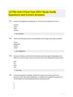 LETRS Unit 4 Post-Test 2022 Study Guide Questions and Correct Answers