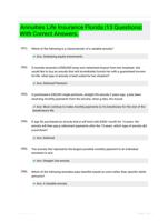 Annuities Life Insurance Florida |13 Questions| With Correct Answers.