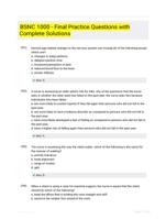 BSNC 1000 - Final Practice Questions with Complete Solutions