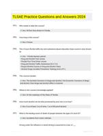 TLSAE Practice Questions and Answers 2024