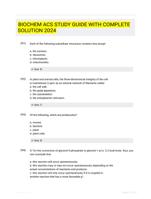 BIOCHEM ACS STUDY GUIDE WITH COMPLETE SOLUTION 2024