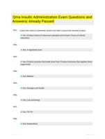 Qma Insulin Administration Exam Questions and Answers| Already Passed