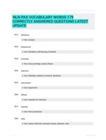 NLN PAX VOCABULARY WORDS 179 CORRECTLY ANSWERED QUESTIONS LATEST UPDATE