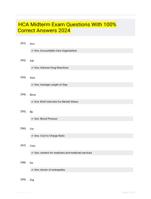 HCA Midterm Exam Questions With 100% Correct Answers 2024