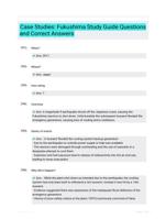 Case Studies: Fukushima Study Guide Questions and Correct Answers