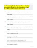 C-39 Roofing Trade Practice Test 1 Practice questions for the CSLB C-39 Roofing Exam Questions With Complete Solutions