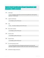 NACA HUD Certification Exam  Questions and Answers 100% Correct