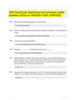 304 Final Exam Questions and Answers Latest Updates 2024( A+ GRADED 100% VERIFIED).