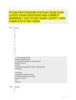 Private Pilot Checkride Oral Exam Study Guide LATEST EXAM QUESTIONS  AND CORRECT ANSWERS / CALT STUDY  GUIDE LATEST  | 100% COMPLETE  STUDY GUIDE