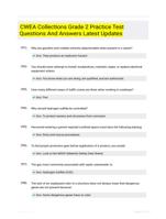 CWEA Collections Grade 2 Practice Test Questions And Answers Latest Updates