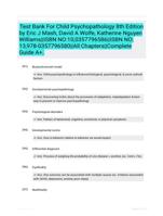 Test Bank For Child Psychopathology 8th Edition by Eric J Mash, David A Wolfe, Katherine Nguyen Williams||ISBN NO:10,0357796586||ISBN NO:13,978-0357796580||All Chapters||Complete Guide A+.