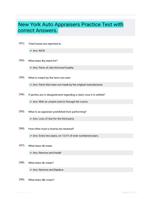 New York Auto Appraisers Practice Test with correct Answers.