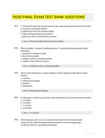 PEDS FINAL EXAM TEST BANK QUESTIONS