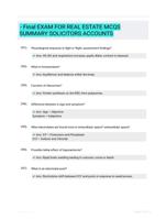 - Final EXAM FOR REAL ESTATE  MCQS SUMMARY SOLICITORS  ACCOUNTS