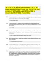 WGU D220 INFORMATICS EXAM QUESTIONS (338 TERMS) WITH VERIFIED DEFINITIONS UPDATED 2024