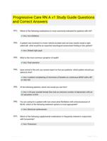 Progressive Care RN A v1 Study Guide Questions and Correct Answers