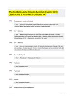 Medication Aide Insulin Module Exam 2024 Questions & Answers  Graded A+.