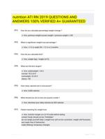 nutrition ATI RN 2019 QUESTIONS AND ANSWERS 100% VERIFIED A+ GUARANTEED