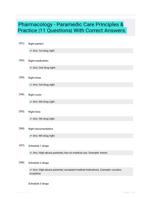 Pharmacology - Paramedic Care Principles & Practice |11 Questions| With Correct Answers.