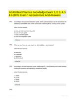 ACAS Best Practice Knowledge Exam 1, 2, 3, 4, 5 & 6 (BPG Exam 1-6) Questions And Answers