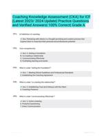 Coaching Knowledge Assessment (CKA) for ICF (Latest 2023/ 2024 Update) Practice Questions and Verified Answers| 100% Correct| Grade A