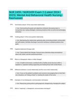 NUR 2459 / NUR2459 Exam 2 (Latest 2024 / 2025): Mental And Behavioral Health Nursing - Rasmussen