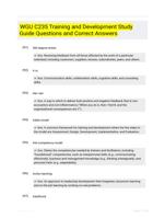 WGU C235 Training and Development Study Guide Questions and Correct Answers