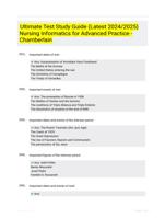 Ultimate Test Study Guide (Latest 2024/2025) Nursing Informatics for Advanced Practice - Chamberlain