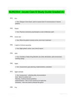 NUR2204 - Acute Care B Study Guide Graded A+