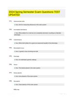 2024 Spring Semester Exam Questions TEST UPDATED