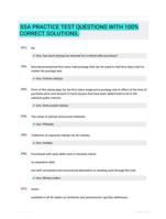 SSA PRACTICE TEST QUESTIONS WITH 100% CORRECT SOLUTIONS.