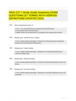 WGU C211 Study Guide Questions EXAM QUESTIONS (67 TERMS) WITH VERIFIED DEFINITIONS UPDATED 2024