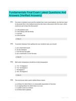 Fundamentals Final Exam Latest   Questions And Answers (Verified Answers)