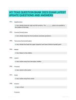 ATI TEAS QUESTION BANK 2023 EXAM LATEST UPDATE QUESTIONS AND ANSWERS 