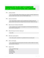 CRIMINOLOGY WJEC UNIT 4  COMPLETE ACTUAL EXAM QUESTIONS  AND ANSWERS