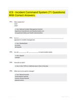 ICS - Incident Command System |71 Questions| With Correct Answers.