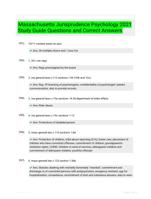 Massachusetts Jurisprudence Psychology 2021 Study Guide Questions and Correct Answers