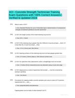 ACI - Concrete Strength Technician Training Exam Questions with 100% Correct Answers | Verified & Updated 2024