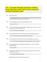 ACI - Concrete Strength Technician Training Exam Questions with 100% Correct Answers | Verified & Updated 2024