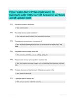 Penn Foster A&P 2 Proctored Exam | 70 Questions with 100% Correct Answers | Verified | Latest Update 2024